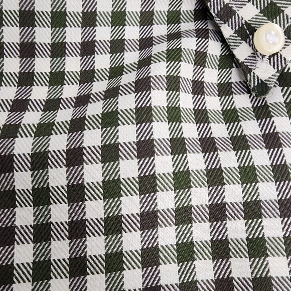 Jos. A Bank Traveler's Collection Green & Gray‎ Gingham Check Shirt Men's Sz XL - Picture 6 of 6